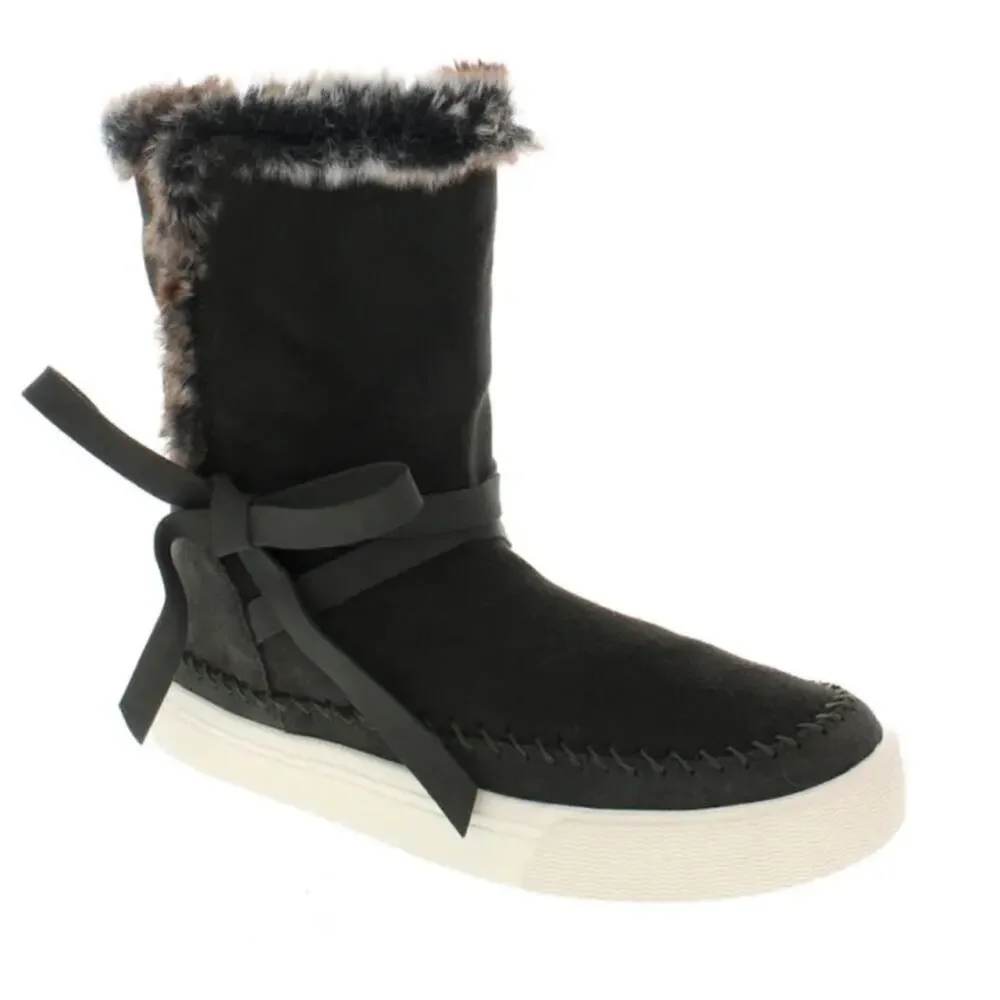 TOMS Vista Waterproof Faux Fur Lined Suede Boots Forest Green Size 8.5